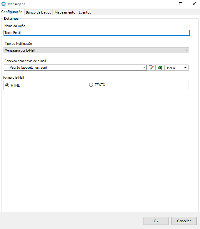 configuração email